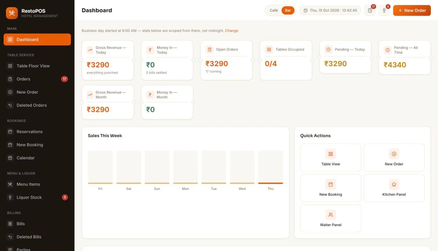 RestoPOS screenshot