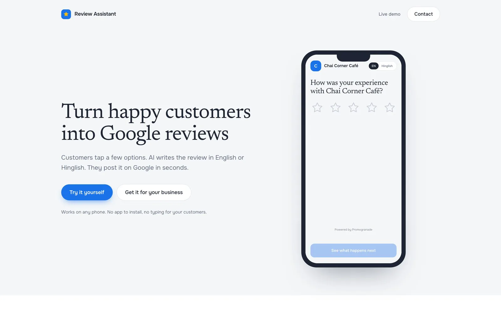 Review Assistant screenshot