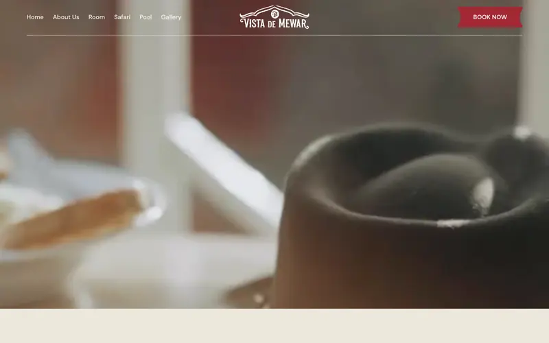Vista De Mewar website homepage, Safari resort, Udaipur